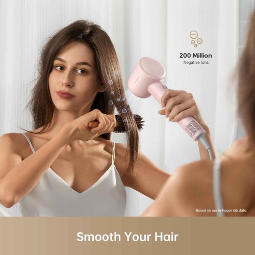 Dreame Gleam Hair Dryer for Women – Powerful Fast Drying, Lightweight, 200M Negative Ions for Frizz-Free Shine, Low Noise, Intelligent Temperature Control, 4 Temp Settings, Compact & Ergonomic Design