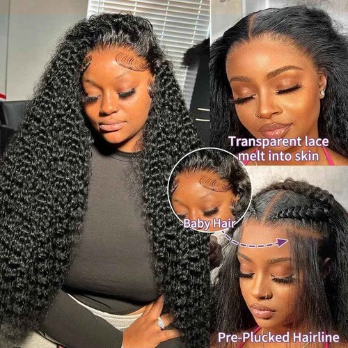 Zhengshuo 13x6 Lace Front Wigs Human Hair 200% Density HD Lace Front Wigs Human Hair Pre Plucked Deep Wave Wig for Women 24 Inch