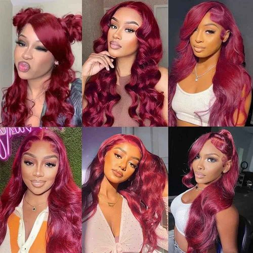 26 28 30 inch 99J Bundles Human Hair Burgundy Body Wave 3 Bundles 99J Body Wave Bundle Human Hair Extensions