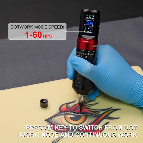 WORMHOLEPRO Tattoo Gun BOOTES Wireless Tattoo Machine Multi-function Tattoo Pen with Replacement Power Supply, Smart Display, Coreless Motor, 7 Strokes Length for Professional Artists CHKP13-A