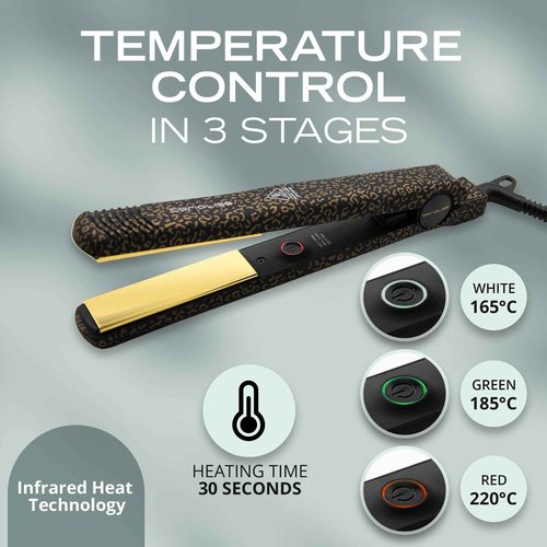 Corioliss C Style Classic pro Hair Straightener for Women Professional Titanium Plates Flat Iron (Leopard Gold Soft Touch)