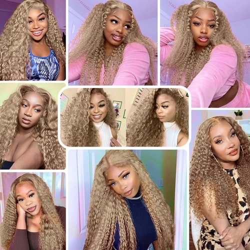 Ash Blonde Bundles Human Hair Blonde Deep Wave Bundle #22 Human Hair 3 Bundles 20 22 24 inch Color #22 Deep Wave Bundle