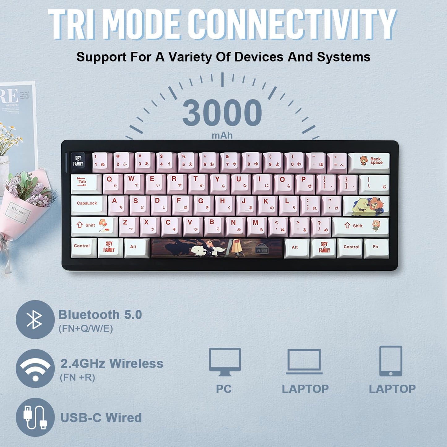ZMX GMK61 Barebones Keyboard Kit,60% Hot Swap Programmable Gasket Mount RGB Backlit BT5.0/2.4G/Wired Type-C Wireless Mechanical Keyboard 61 Keys NKRO Custom Gaming DIY Kit (Black)