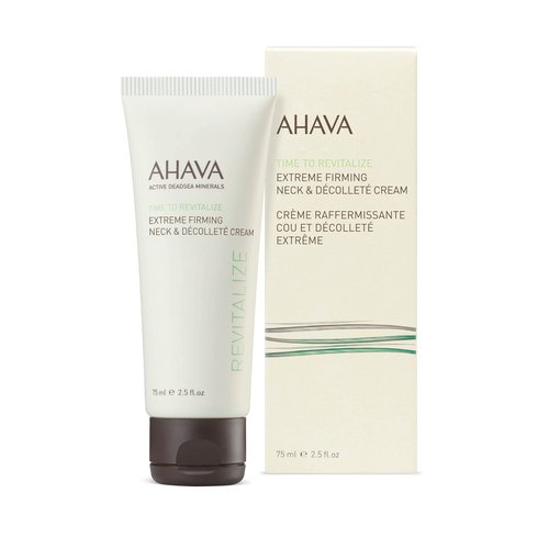AHAVA Time To Revitalize Extreme Firming Neck & Décolleté Cream - Promotes Firmness, Nourishes & Softens, Reduce Signs of Aging, includes Osmoter, Resveratrol, Goji Berry & Matrixyl 3000, 2.5 Fl.Oz