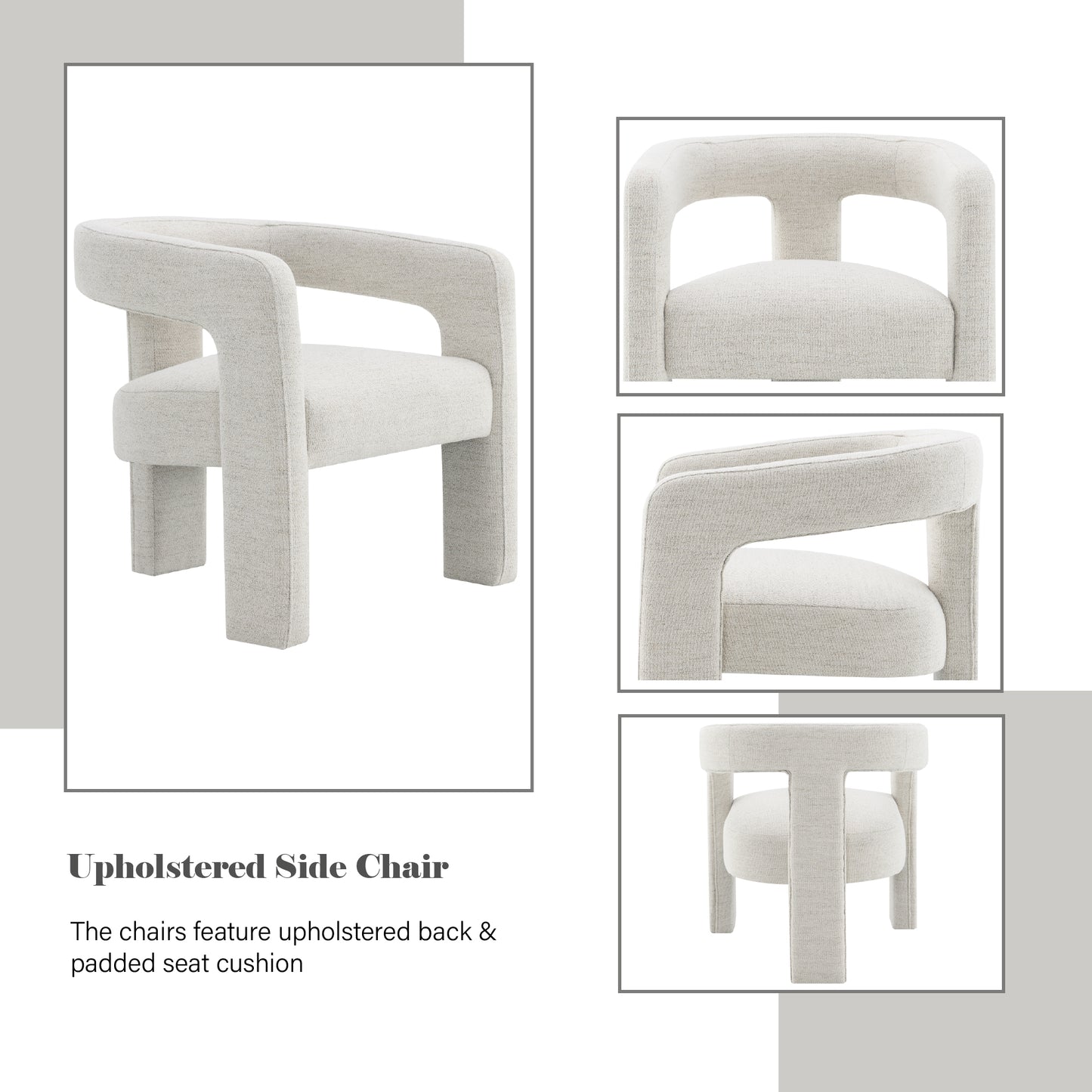Lomas Beige Boucle Side Chair Set of 2 - Comfortable & Stylish