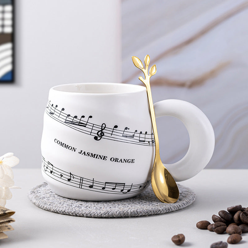Ceramic Music Mug with Spiral Design - High-End Coffee Cup, 420ML