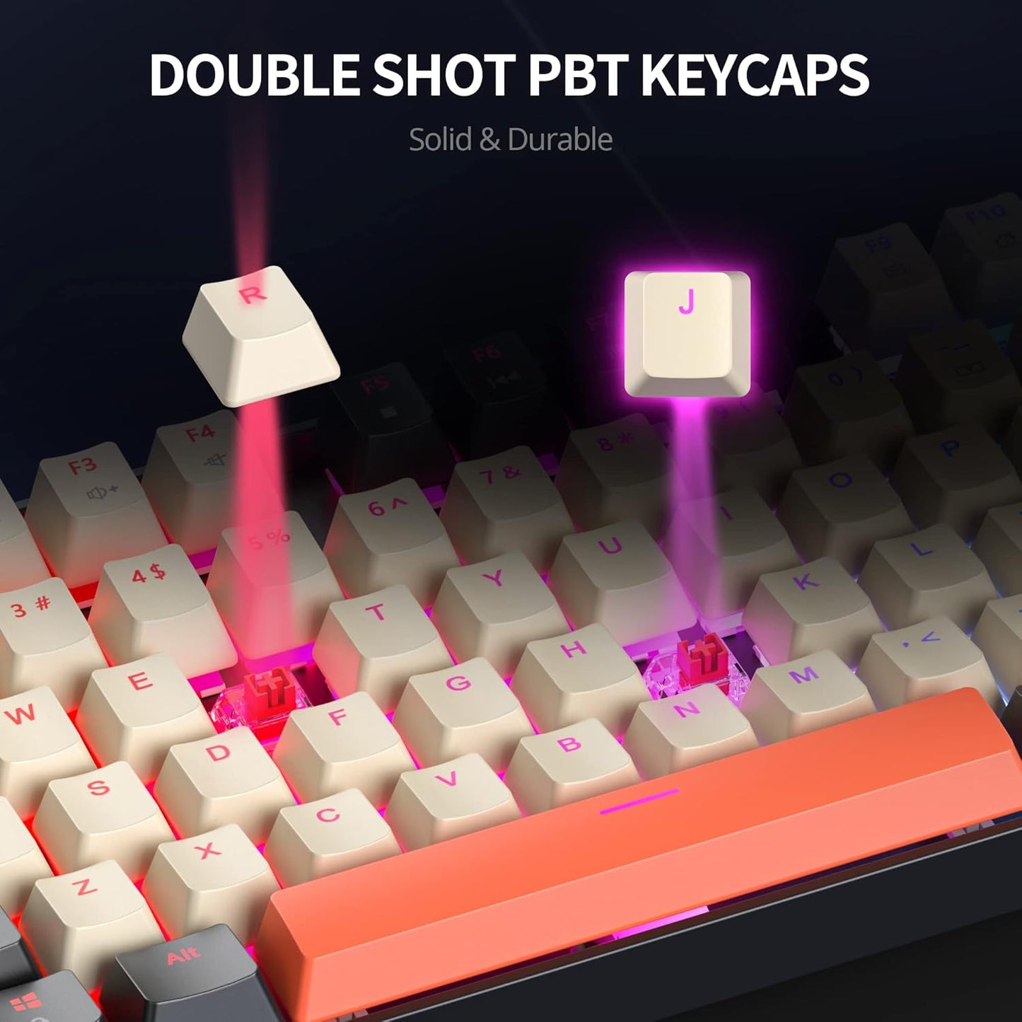 75% Mechanical Gaming Keyboard, 87 Keys Compact TKL Wired Linear Red Switches Detachable USB NKRO RGB Backlight Keyboard for Win/Mac/PS4/PS5/Xbox.(Blue Samurai)