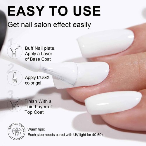 L'UGX Professional Nail Dust Collector with White Gel Nail Polish 15ml