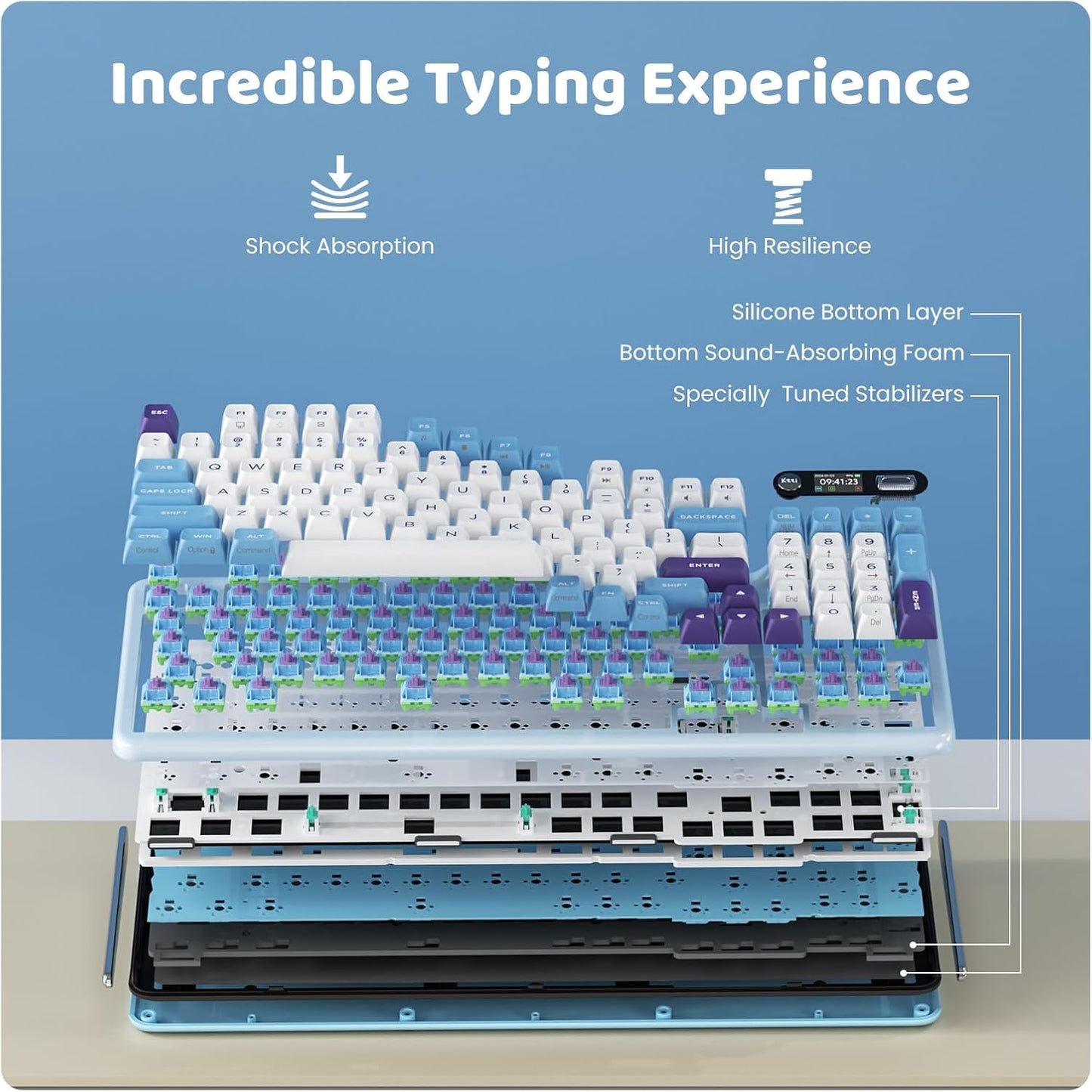 Z98 Creamy Keyboard, Wireless Mechanical Keyboard with Smart Display & Knob, Tri-Mode Connection