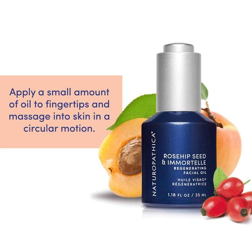 Naturopathica Rosehip Seed & Immortelle Regenerating Facial Oil, Daily Face Oil for Softened Fine Lines and a Healthy Glow, Lightweight Face Oil for Men and Women, 1.18 fl oz