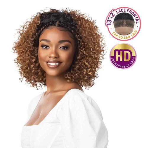 Outre Pre-Styled Synthetic HD 13X2 Lace Frontal Wig - HALO STITCH BRAID 14" (DR2/GDNAM)