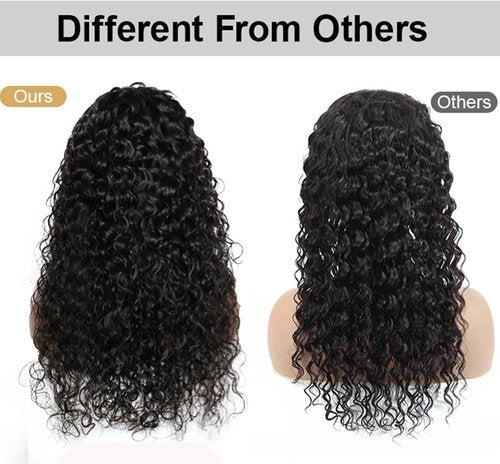 VIPbeauty 13x6 Water Wave Lace Front Wigs Human Hair 180% Density Deep Wave 13x6 HD Lace Front Wigs Human Hair Pre Plucked 14A Brazilian Virgin Curly Wigs for Women 22 Inch