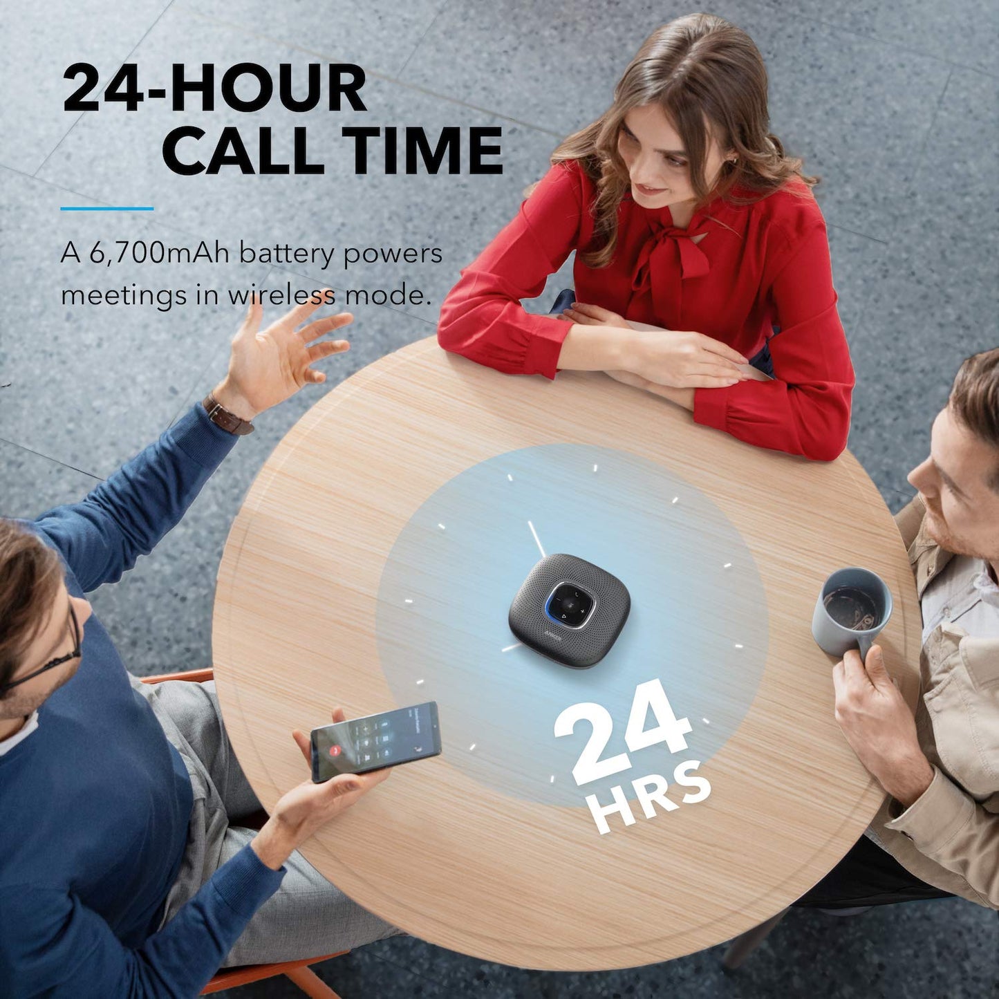 Anker PowerConf Zoom Certified Conference Speaker PowerConf C200 2K Webcam, 360°Enhanced Voice Pickup, 24H Call Time, AI-Noise Canceling Microphones, Adjustable Field of View, Low-Light Correction
