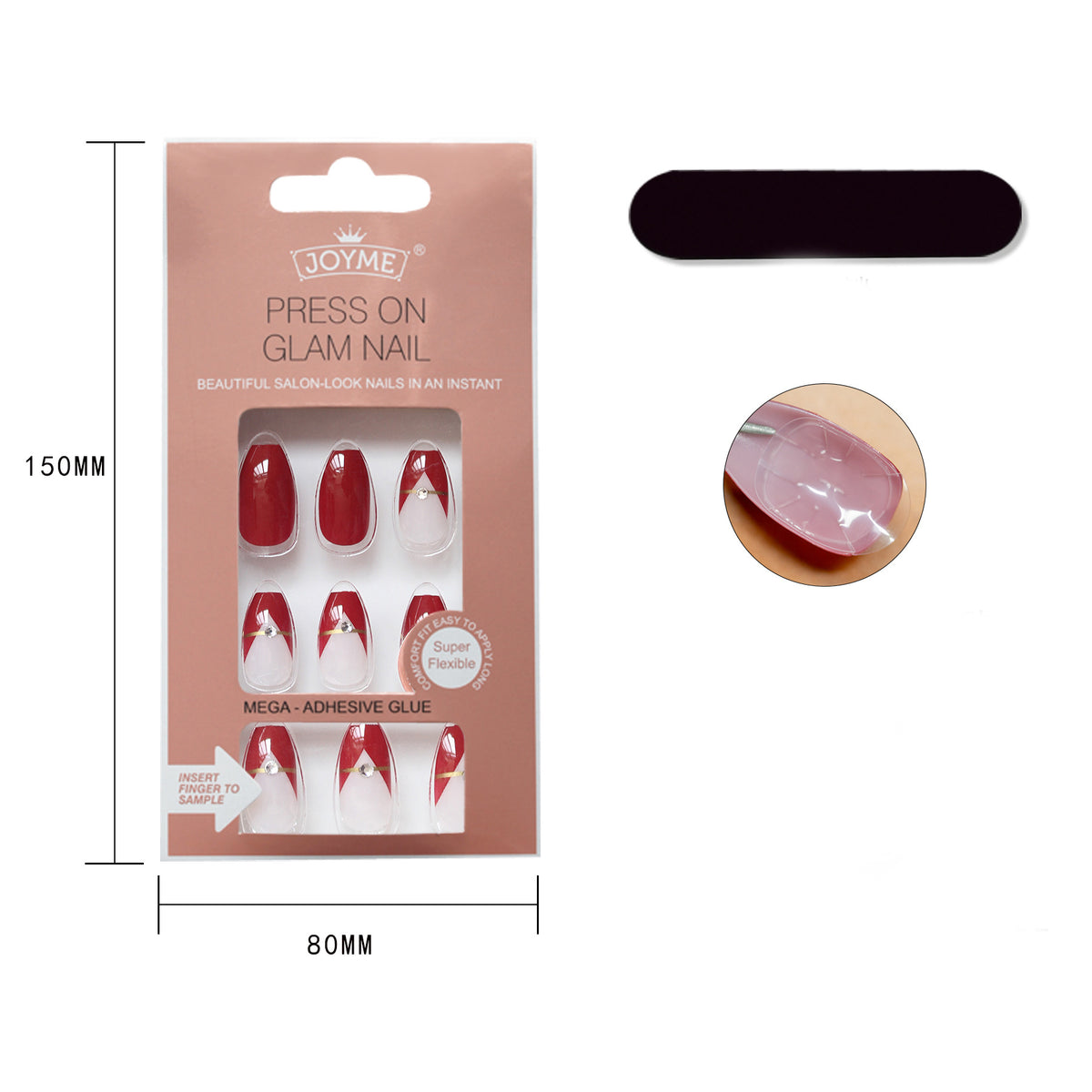 Women's Long Pointed Nail Art Sequins Set - Multiple Styles, 24 Pieces