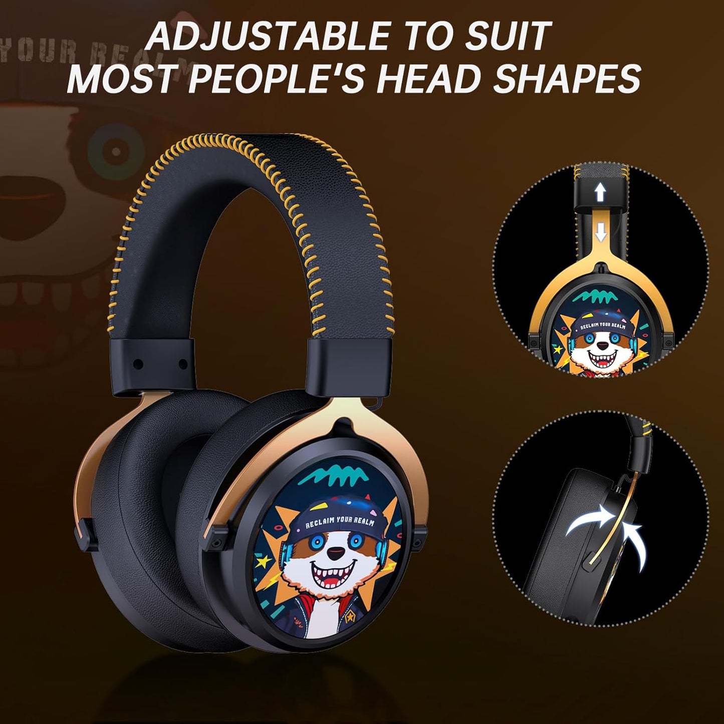 2.4GHz Wireless Gaming Headset for PS5, PS4, PC, Switch, 7.1 Surround Sound, Bluetooth 5.4 Gaming Headphones for Phone, Pad, Laptop, 6mm Noise Canceling Mic, Bio-Dynamic Stereo Sound - Black