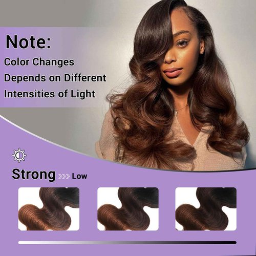 T1B/2/30 Chestnut Brown Ombre Human Hair Bundles Body Wave 100% Real Virgin Human Hair Bundles Dark Roots Bundle 3 Tone Ombre Medium Auburn Colored Sew in Quick Weaves 14 16 18 Inch