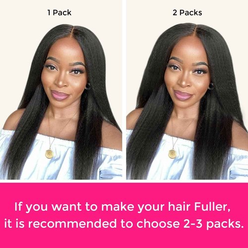 Lashey Clip in Hair Extensions Real Human Hair 110g Kinky Straight Seamless Clip in Hair Extensions Natural Black 14 Inch Human Hair with Invisi Edge for Black Women