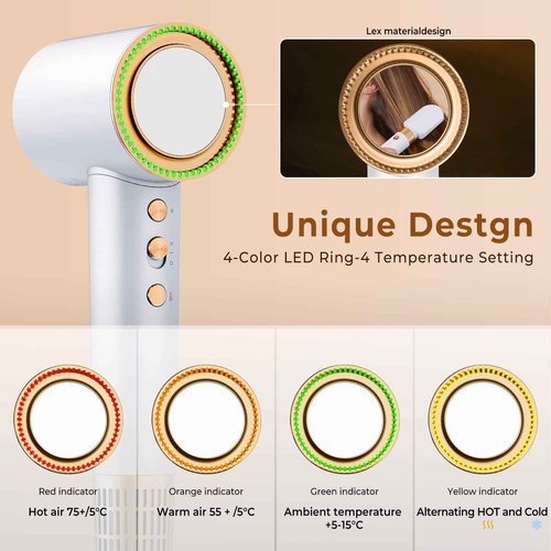 Hair Dryer,110000 RPM High-Speed Blow Dryer 500 Millions Negative Ionic Care HairDryer for Fast Drying, 200 Million Negative ion Hair-Dryer,Thermal Brush,hot air Brush