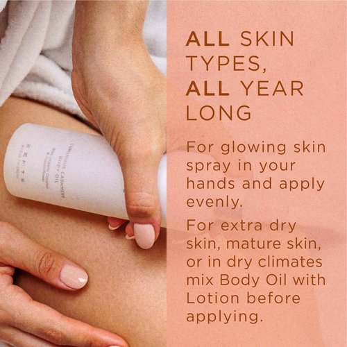 Zents Body Lotion and Cashmere Oil Set (Mandarin), Anti-Aging Probiotic Lotion, Soften and Moisturize Skin with Organic Coconut Oil, Moisturize and Nourish Dry Skin, Powerful Healing Duo