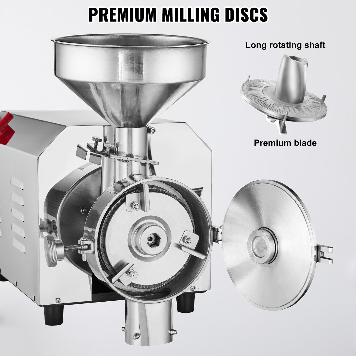 3000W Commercial Grain Mill Grinder - Stainless Steel Food Processing Machine