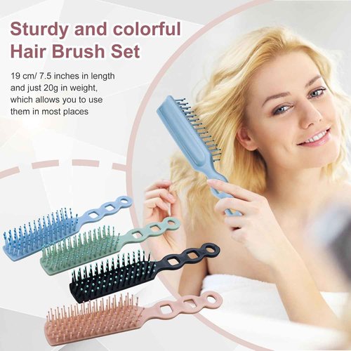 Gisdo 200 Bulk Hair Brushes for Homeless, Individually Wrapped Hair Brush Bulk for Curly Wavy Hair Blow Drying Styling Detangling Suitable for Shelter, Hotel(Colorful)