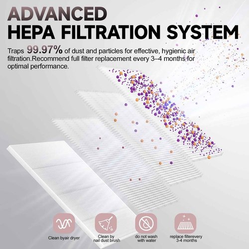 48W Cordless Nail Dust Collector with 10 Speed Settings, Powerful Suction Nail Vacuum for Manicure Table, Resin/Nail Dust Cleaner for Acrylic & Gel Nails, Salon & Home Use