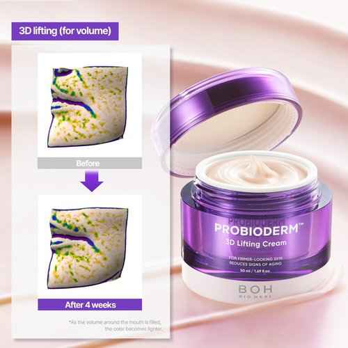 BIOHEAL BOH Probioderm 3D Lifting Cream + Ampoule Set Probioderm 3D Lifting Cream 1.7 fl oz | Advanced Korean Anti-Aging Probiotic Night Moisturizer and Serum for Fine Lines and Wrinkles
