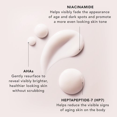 JLO BEAUTY Body Serum with AHAs & Peptides, Exfoliating Body Lotion for Radiant Smooth Skin, Hydrating Moisturizer to Support Elasticity, Even Tone & Visible Firming, Tighten + Tease, 4.06 Oz