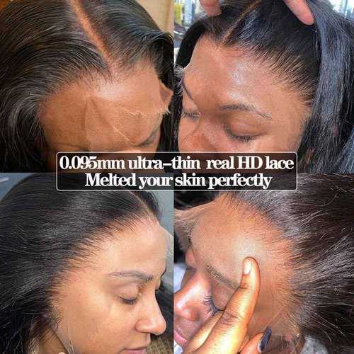 Body Wave 0.095mm Real HD 13x4 Lace Frontal Brazilian Human Hair Real Invisible HD Lace Human Hair Ear to Ear Full Density Lace Frontal Closure Tiny Knots (20inches)