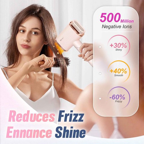 Hair Dryer, 260,000 RPM Dual-Channel High Speed Blow Dryer with Diffuser, 4 Temp/4 Speed Settings & 8 FT Cord Negative Ionic Care Hair Dryer for Fast Drying