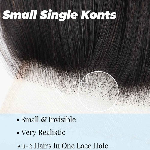 5x5 SKINLIKE 100% Real HD Lace Closure Body Wave Human Hair Closure 0.095mm Ultra-thin Invisible Swiss HD Lace Closure Pre Plucked Small Single Knots Brazilian Virgin Human Hair Closure 22inch