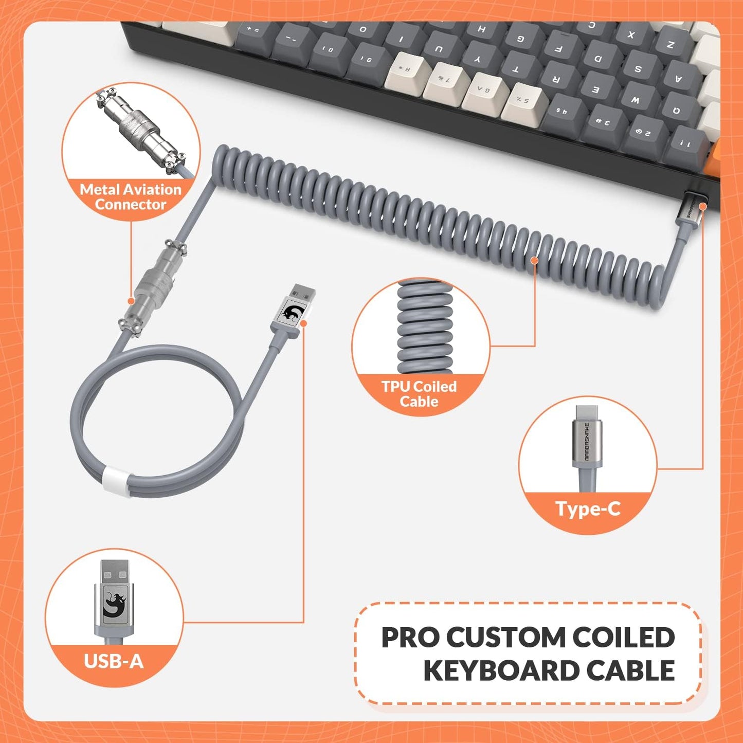 ZIYOU LANG RK-T8 Wired 65% Mechanical Gaming Keyboard with RGB LED Backlit Anti-ghosting TKL Mini 68 Key Custom Coiled C to A Cable Tactile Blue Switch for PS4 PS5 Xbox PC Mac Gamer(White/Blue/Red)