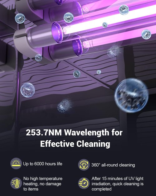 LETORS UV Light Nail Tool Cleaning Cabinet, 12L, Pro Multi-functional Box, 360° Light Coverage, Timer & Safety, for Salon, Barbershop & Home Tool Maintenance