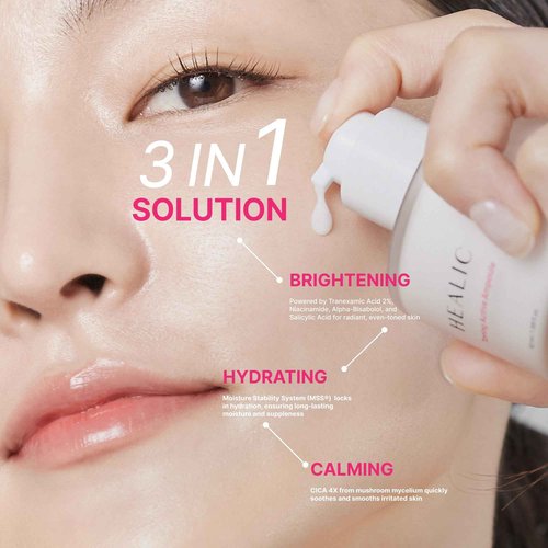 Healic Toning Active Ampoule–Brightening, Hydrating&Soothing with Tranexamic Acid, Niacinamide&Hyaluronic Acid, Dark Spot Correction, Gentle for Sensitive Skin, Korean Skin Care, 50ml/1.69 fl.oz