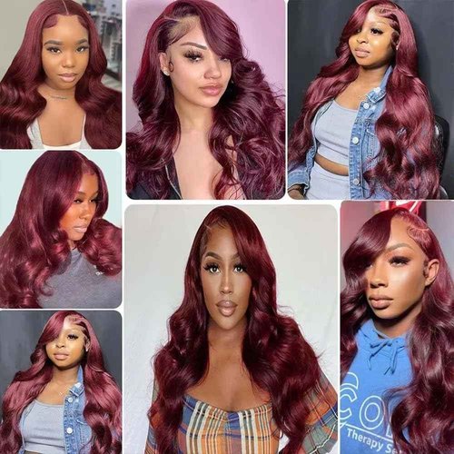 28 30 32 inch 99j Human Hair Bundles Burgundy Body Wave Bundles Red Human Hair Bundle Dark Burgundy Color