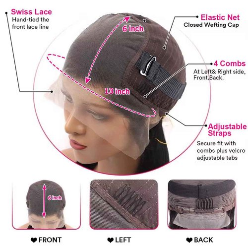 mengkai 13X6 Straight Lace Front Wigs Human Hair Pre Plucked with Baby Hair 13x6 HD Transparent Lace Frontal Wigs Human Hair 180% Density Straight Human Hair Wig for Women 30 Inch Glueless Wigs