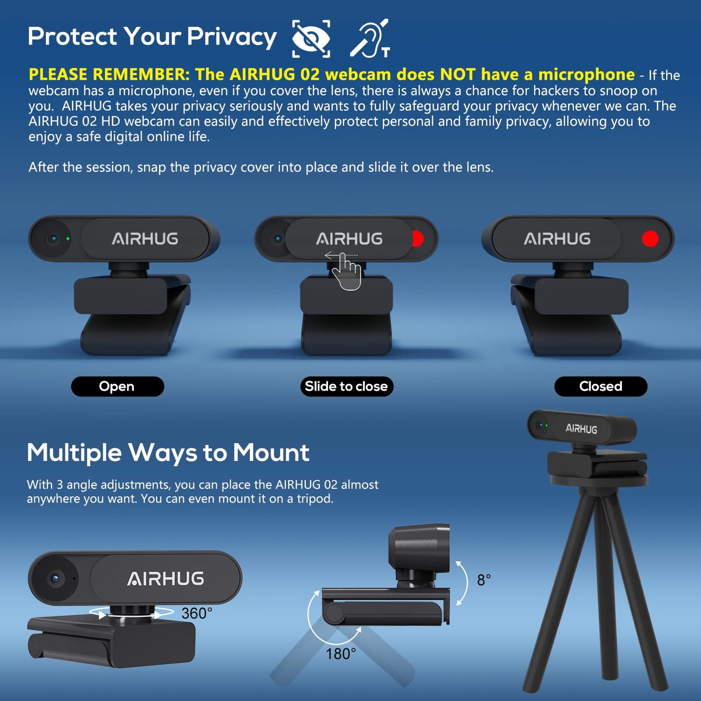 AIRHUG 02 Webcam 22 Gaming Microphone