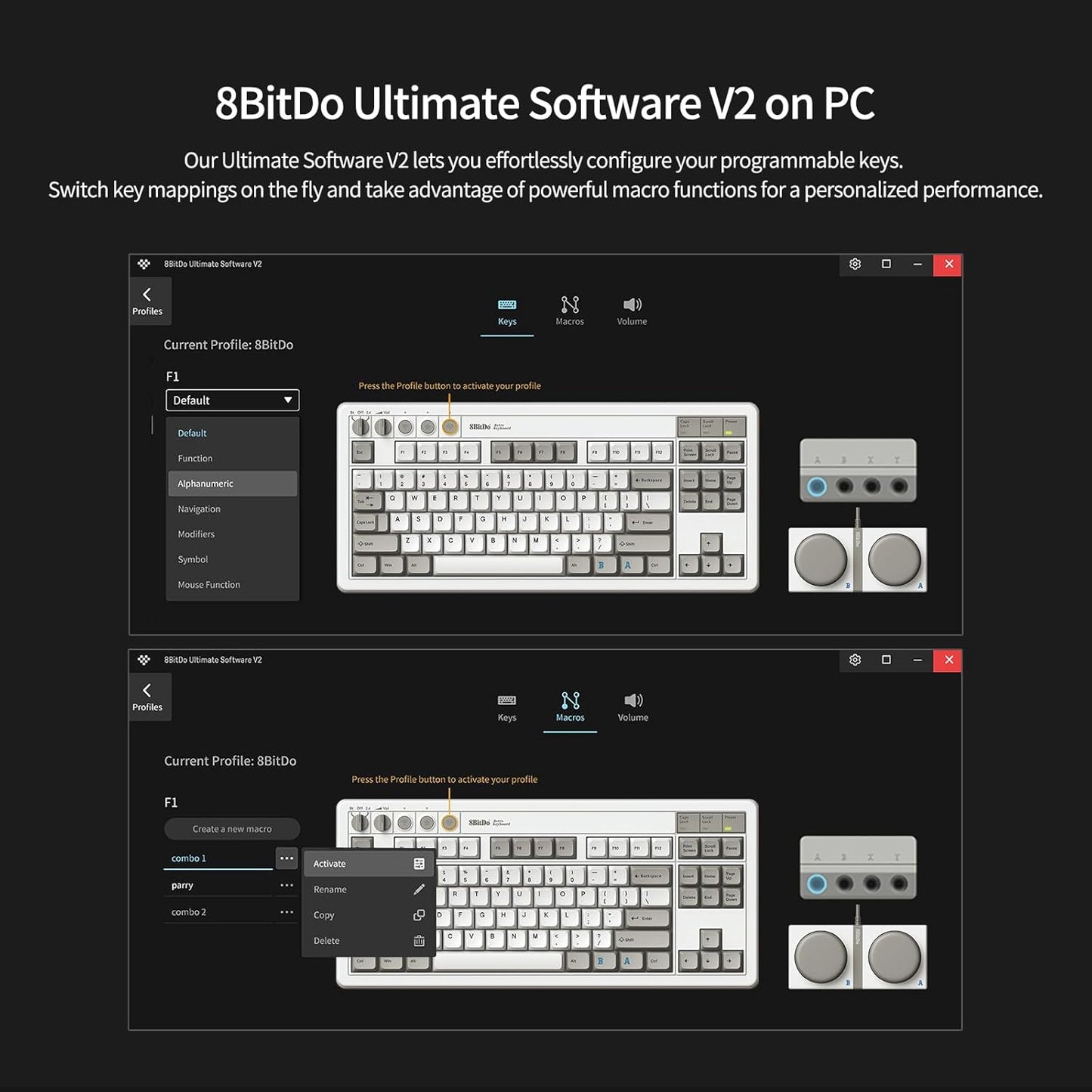 AKNES 8BitDo Retro 108 Mechanical Keyboard, Hot Swappable Gaming Keyboard with 108 Keys, Integrated Numpad, Dual Super Buttons, Bluetooth/2.4G/USB-C for Windows & Android - Fami Edition
