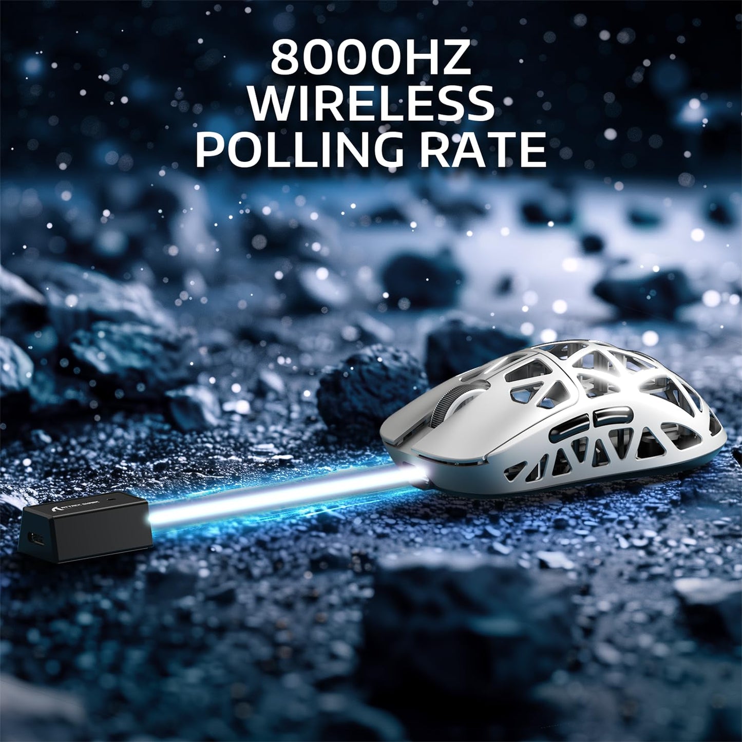 ZIYOU LANG x Attack Shark R2 Wireless Gaming Mouse, Superlight Magnesium Alloy, PAW3950 42000 DPI Optical Sensor, 8000Hz Polling Rate, 2.4G/BT/Wired Programmable Mice for Win Mac Gamer (White)