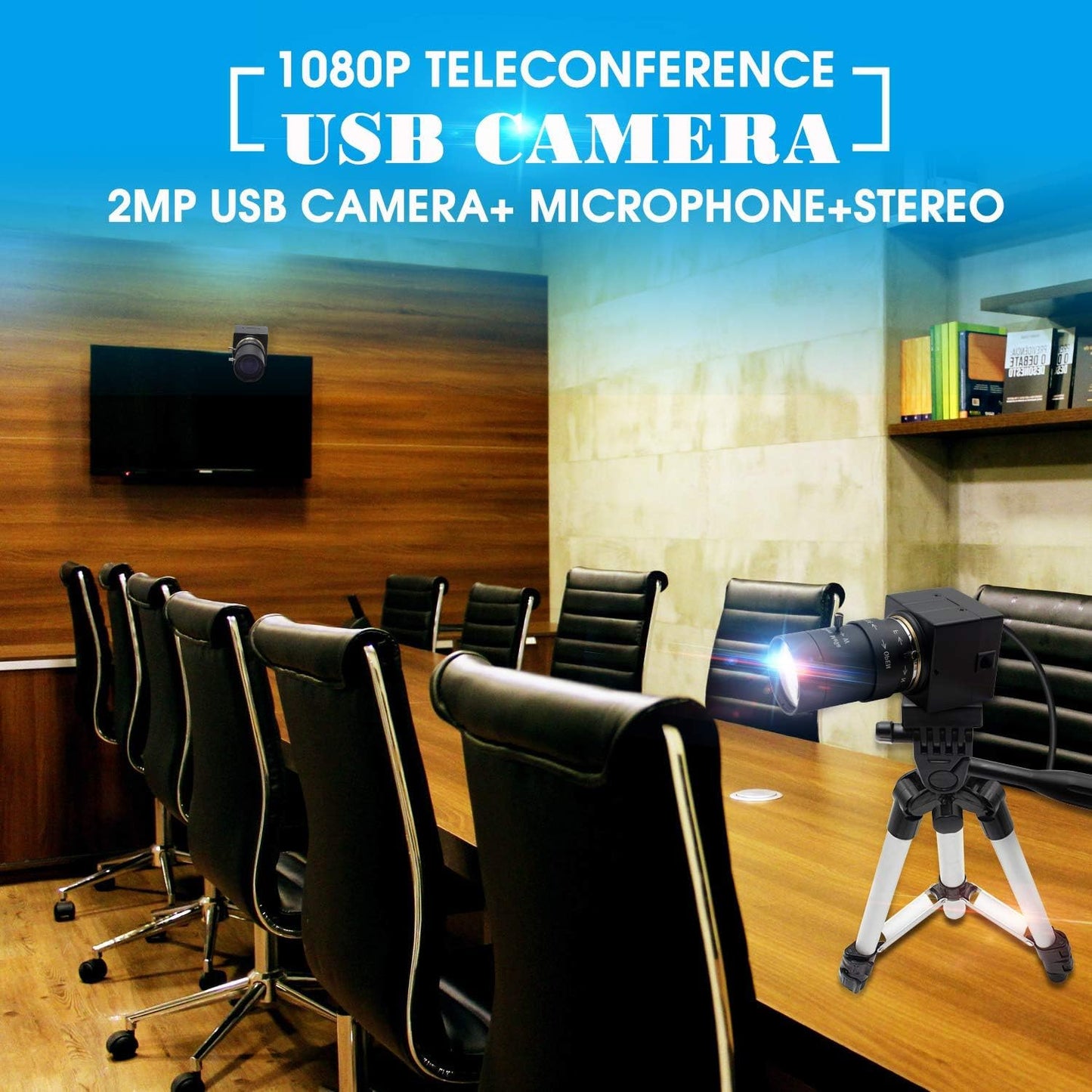 1080P Webcam 5-50mm Varifocal Lens USB Camera HD 2MP 0.01Lux Low Illumination IMX322/IMX323 Sensor Industrial Camera with H.264 Format Plug