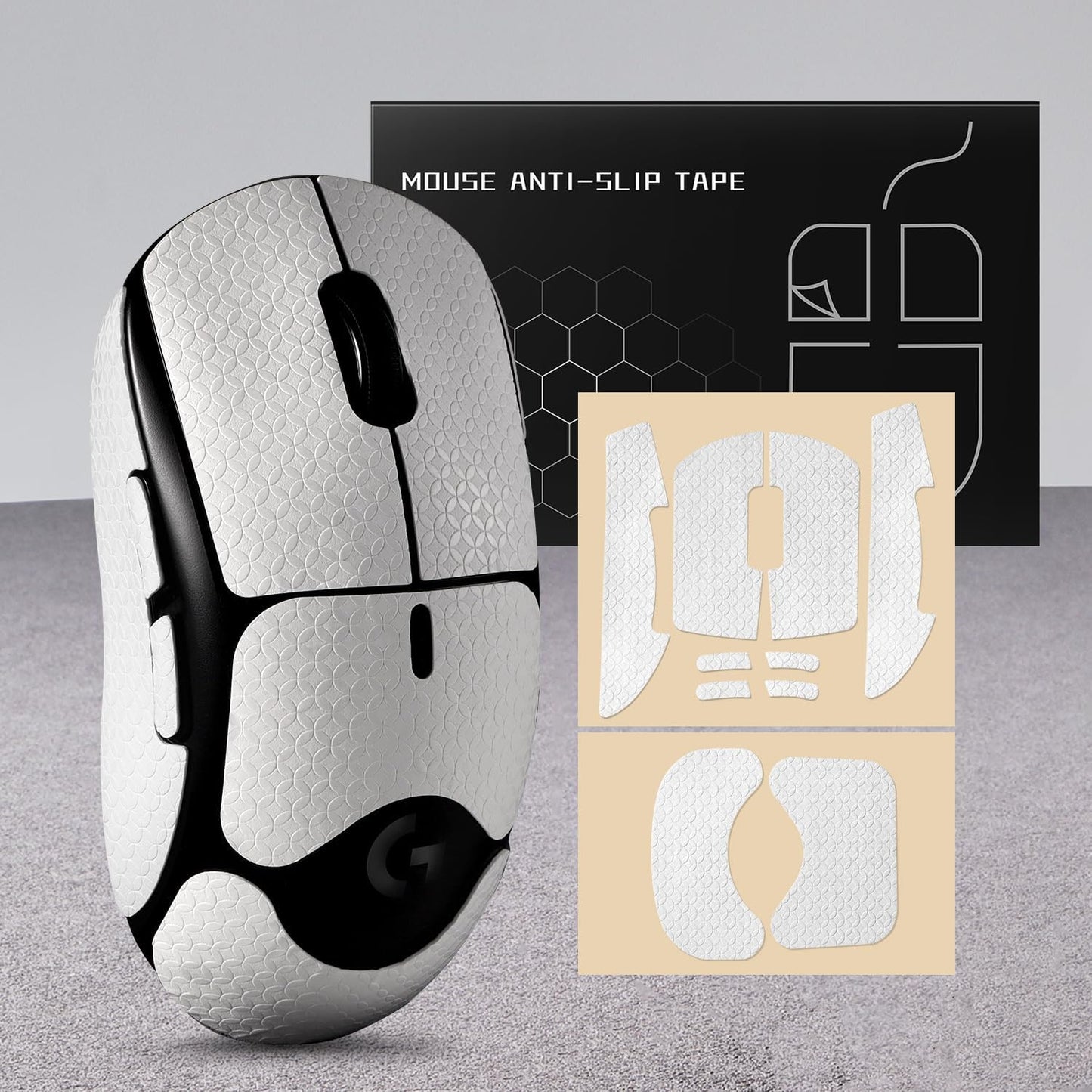 Anti-Slip Mouse Grip Tape for Logitech G Pro Wireless Mouse Skin Sweat-Resistant G Pro Mice Sticker Decal(White)