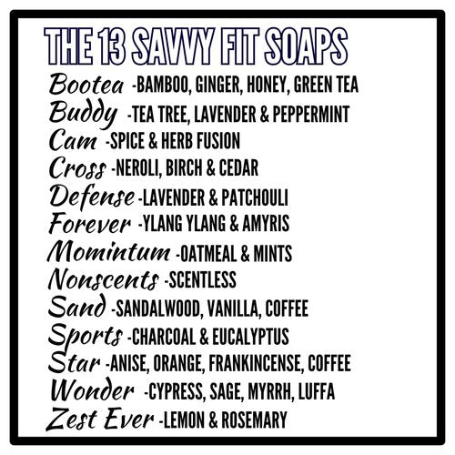 Savvy Fit Soaps - Plant- Based Soaps (Pack of 12) - Made for Families with Gentle Ingredients - Cruelty-Free - Active Essential Oils - Gift Pack