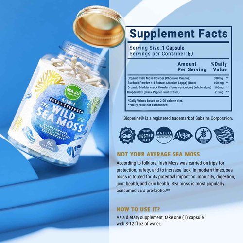 Maju Superfoods Super Sea Moss & Black Seed Oil Bundle