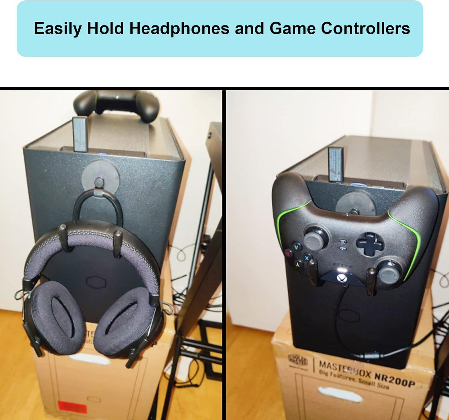 YYST Magnetic Headphone Holder up to 1 kg(2 lbs), Adjustable Holder for Computer/Gaming Headsets