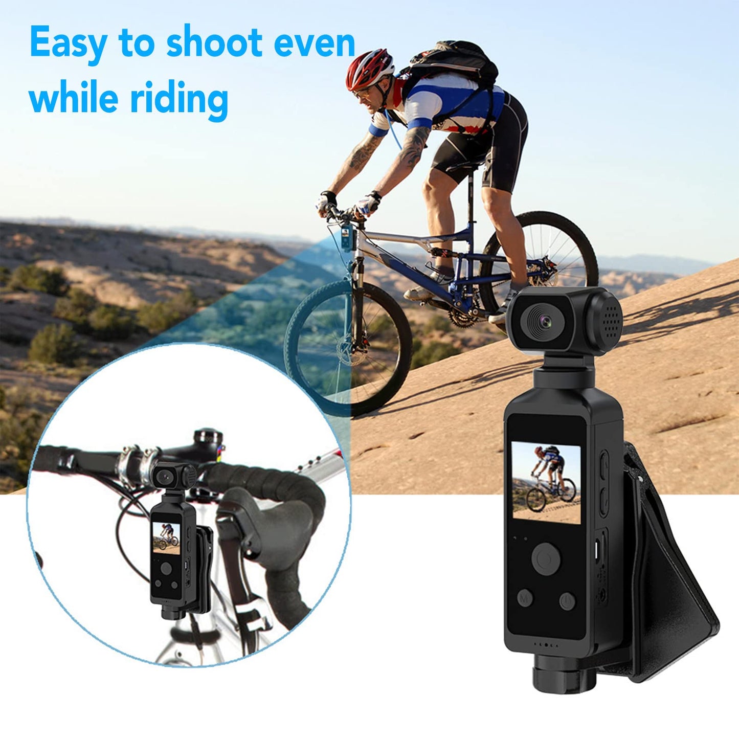 4K Action Camera with 270° Rotatable Anti-Shake & 30m - HD Underwater Video Cam with Mic for Diving Riding Outdoor Sports, Portable
