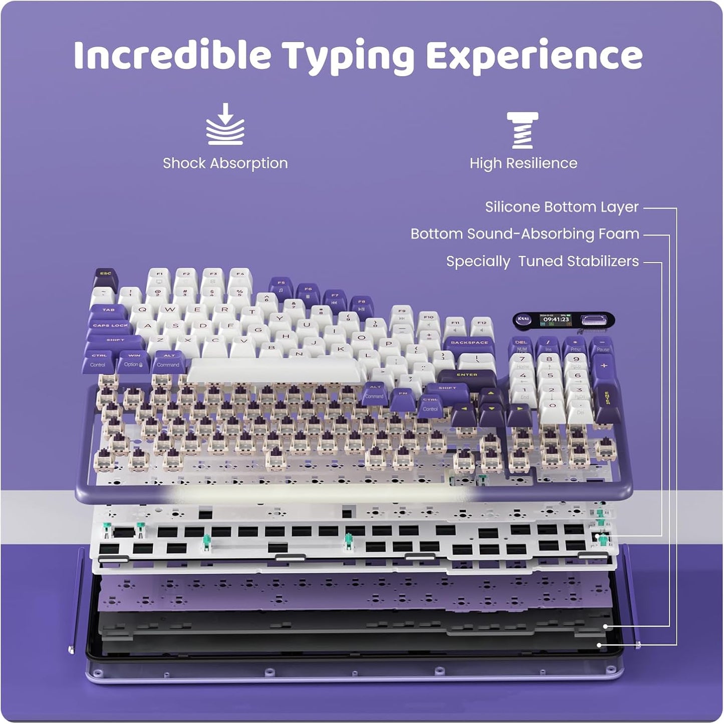 Z98 Creamy Keyboard, Wireless Mechanical Keyboard with Smart Display & Knob, Tri-Mode Connection