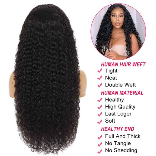 Deep Wave Lace Front Wigs human hair 180% Density Wet and Wavy 13x4 Deep Wave Frontal Wigs Human Hair HD Lace Curly Wigs for Women Pre Plucked with Baby Hair Curly Lace Front Wig Human Hair 26 Inch