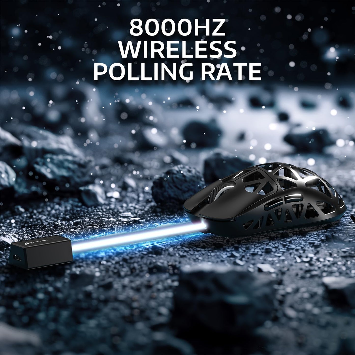ZIYOU LANG x Attack Shark R2 Wireless Gaming Mouse, Ultra Lightweight Magnesium Alloy, PAW3950 42000 DPI Optical Sensor, 8KHz Polling Rate, BT/2.4G/Wired Programmable Mice with Grips Sticker (Black)