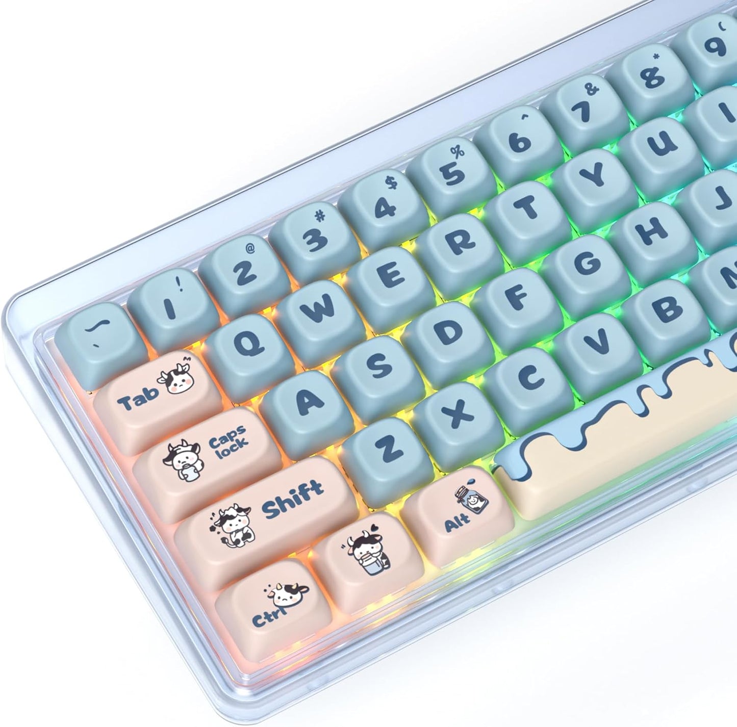 61 PBT Game keycap, 60% Backlight with Key Puller OEM Configuration American Layout, 87/104 Mechanical Keyboard (no Keyboard) (Ahris)