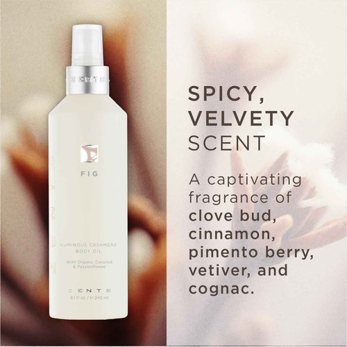 ZENTS Body Lotion and Cashmere Oil Set (Fig), Anti-Aging Probiotic Lotion, Soften and Moisturize Skin with Organic Coconut Oil, Moisturize and Nourish Dry Skin, Powerful Healing Duo